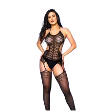Macacão Bodystocking Rendado Belle